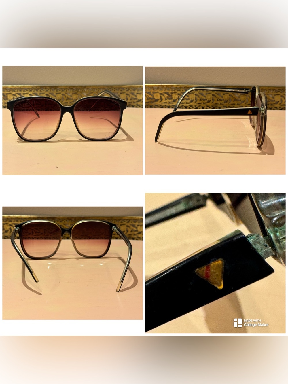 Vintage 80s Liz Claiborne LC21 BK Black Retro Eyeglass: Presciption glass lense